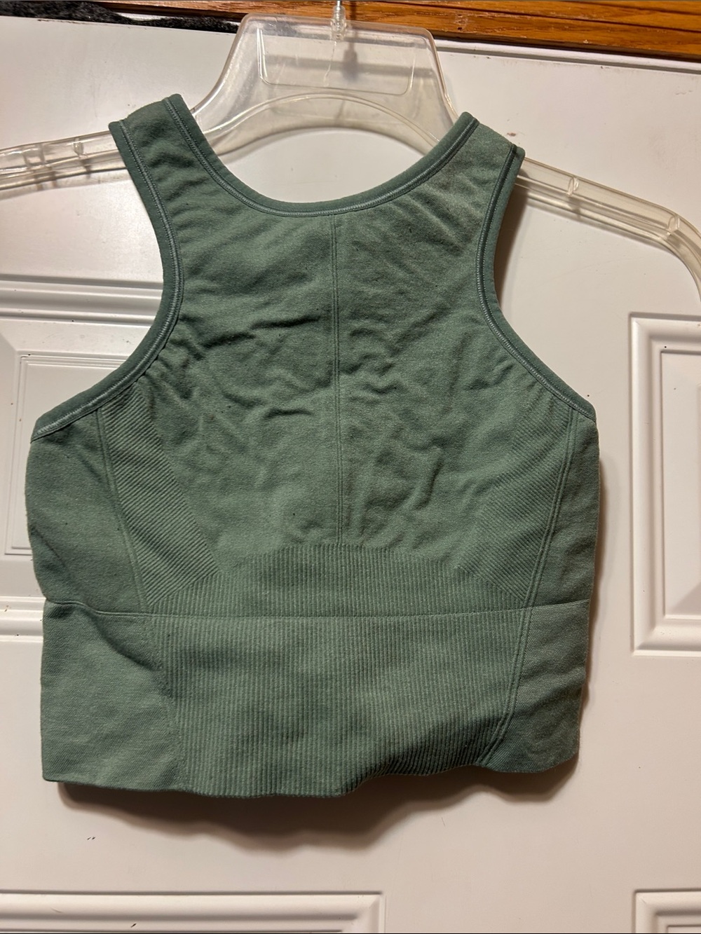 Women’s Sage Green Ribbed Racerback Sports Bra S